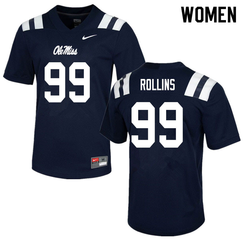 DeSanto Rollins Ole Miss Rebels NCAA Women's Navy #99 Stitched Limited College Football Jersey BIJ1058ZK